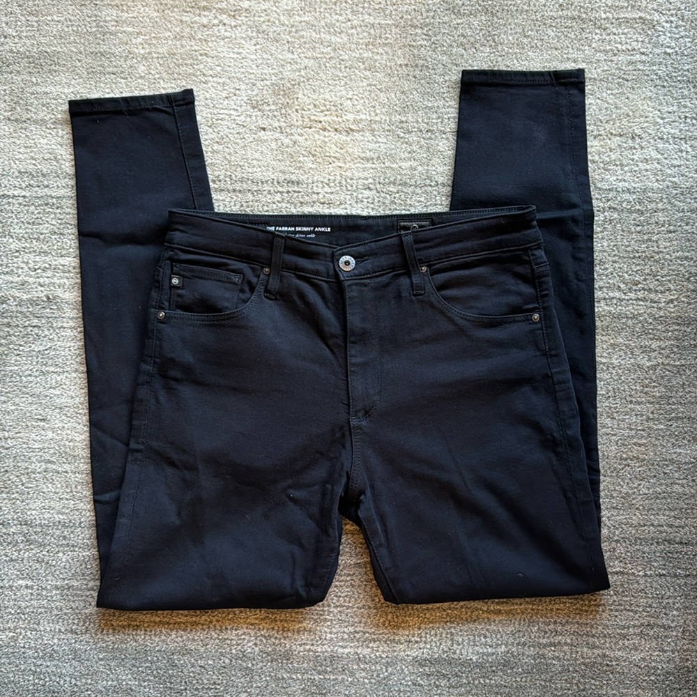 AG Adriano Goldschmied The Farrah Skinny Ankle High Rise Black Jeans size 29